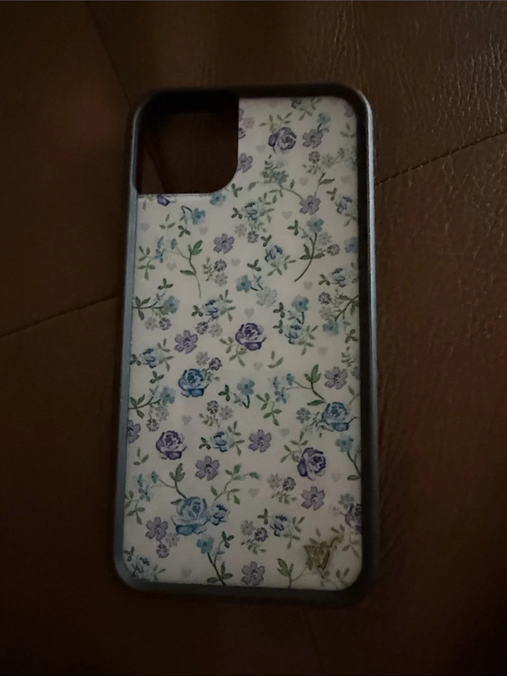 Wildflowers Blue and White Floral Phone Case with Green Accents